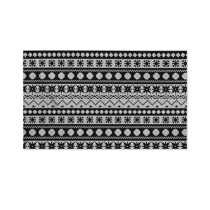 White And Black Knitted Pattern Print Polyester Flag