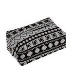White And Black Knitted Pattern Print Rectangle Tissue Box Cover