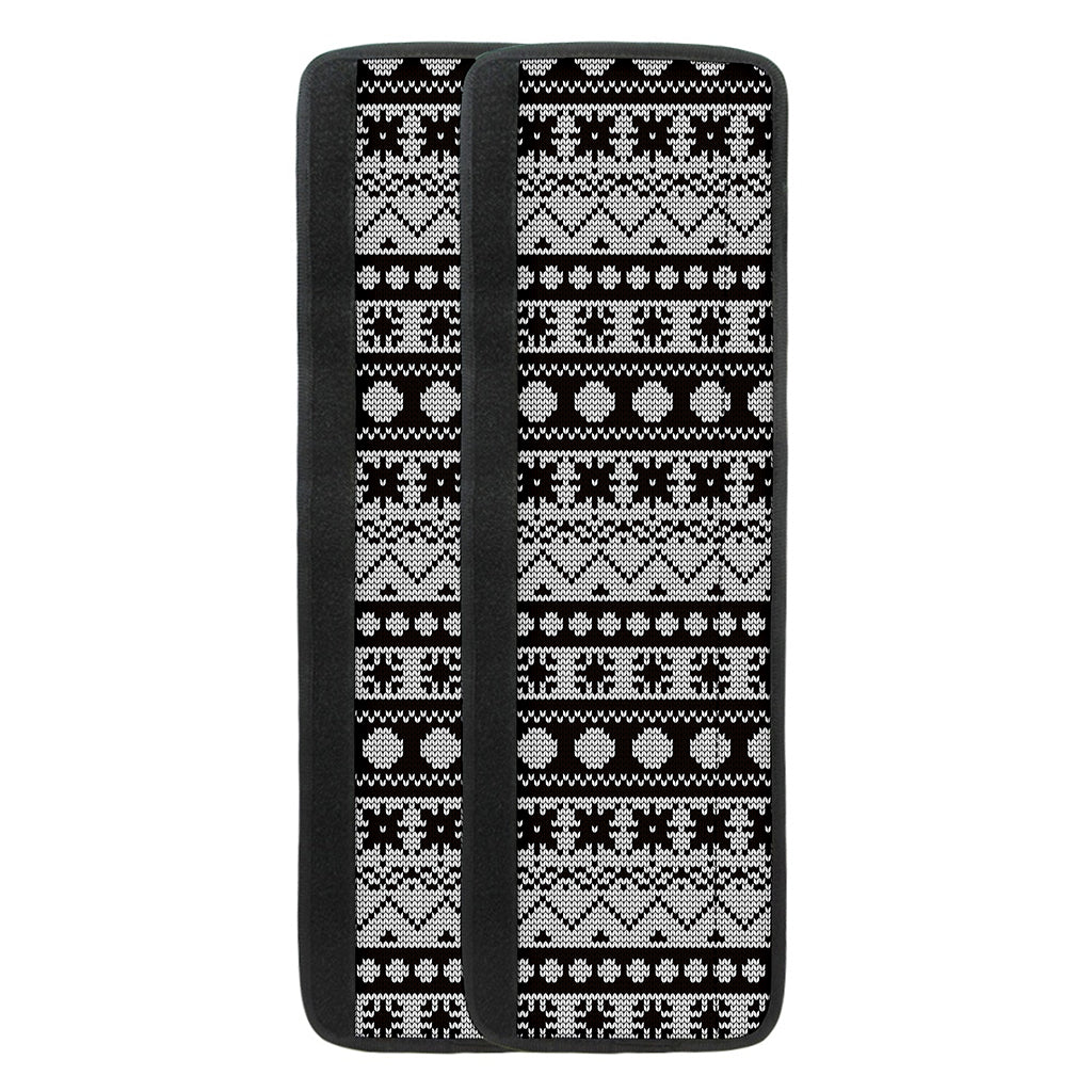 White And Black Knitted Pattern Print Refrigerator Handle Covers