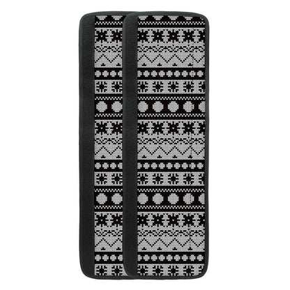 White And Black Knitted Pattern Print Refrigerator Handle Covers