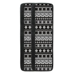 White And Black Knitted Pattern Print Refrigerator Handle Covers