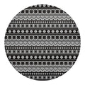White And Black Knitted Pattern Print Round Blanket