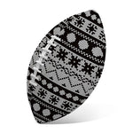 White And Black Knitted Pattern Print Rugby Ball