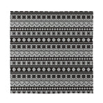 White And Black Knitted Pattern Print Silk Bandana