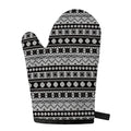 White And Black Knitted Pattern Print Single Oven Mitt