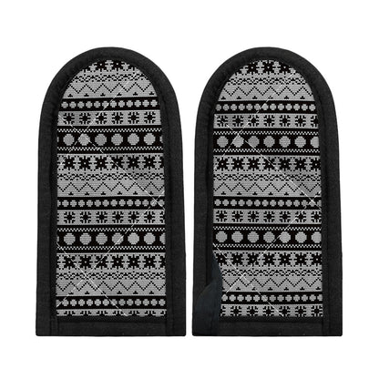 White And Black Knitted Pattern Print Skillet Handle Cover