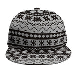White And Black Knitted Pattern Print Snapback Cap