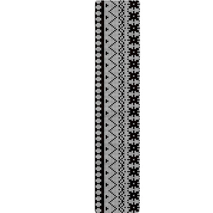 White And Black Knitted Pattern Print Table Runner