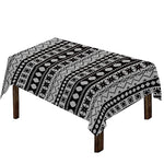White And Black Knitted Pattern Print Tablecloth
