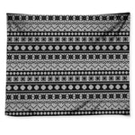 White And Black Knitted Pattern Print Tapestry