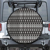 White And Black Knitted Pattern Print Tire Cover