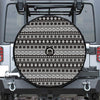 White And Black Knitted Pattern Print Tire Cover With Camera Hole