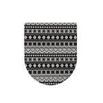White And Black Knitted Pattern Print Toilet Lid Cover