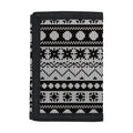 White And Black Knitted Pattern Print Trifold Wallet
