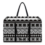 White And Black Knitted Pattern Print Utility Tote Bag