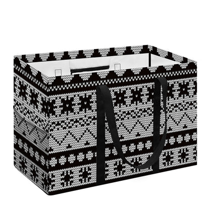 White And Black Knitted Pattern Print Utility Tote Bag