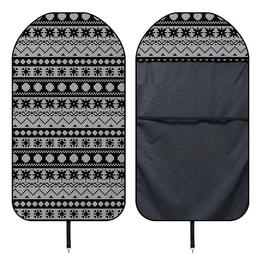 White And Black Knitted Pattern Print Waterproof Car Seat Cover