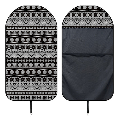 White And Black Knitted Pattern Print Waterproof Car Seat Cover
