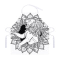 White And Black Leo Sign Print Adjustable Apron