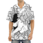 White And Black Leo Sign Print Aloha Shirt
