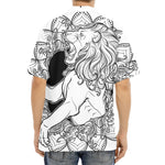 White And Black Leo Sign Print Aloha Shirt