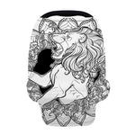 White And Black Leo Sign Print Baby Seat Cover