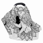 White And Black Leo Sign Print Baby Seat Cover