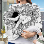 White And Black Leo Sign Print Baby Seat Cover