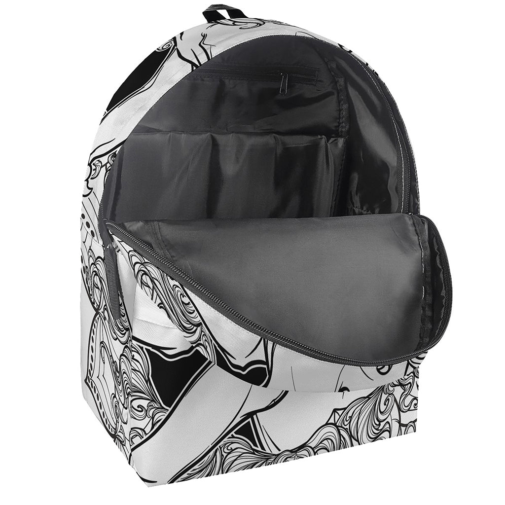 White And Black Leo Sign Print Backpack