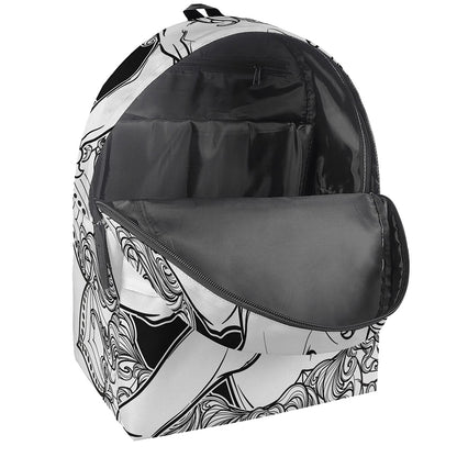 White And Black Leo Sign Print Backpack