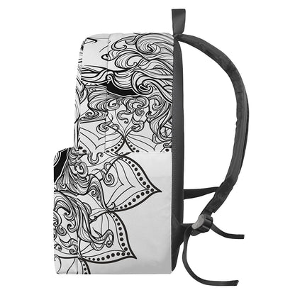 White And Black Leo Sign Print Backpack