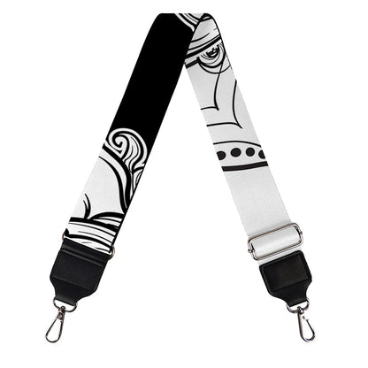 White And Black Leo Sign Print Bag Strap
