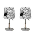 White And Black Leo Sign Print Bar Stool Covers