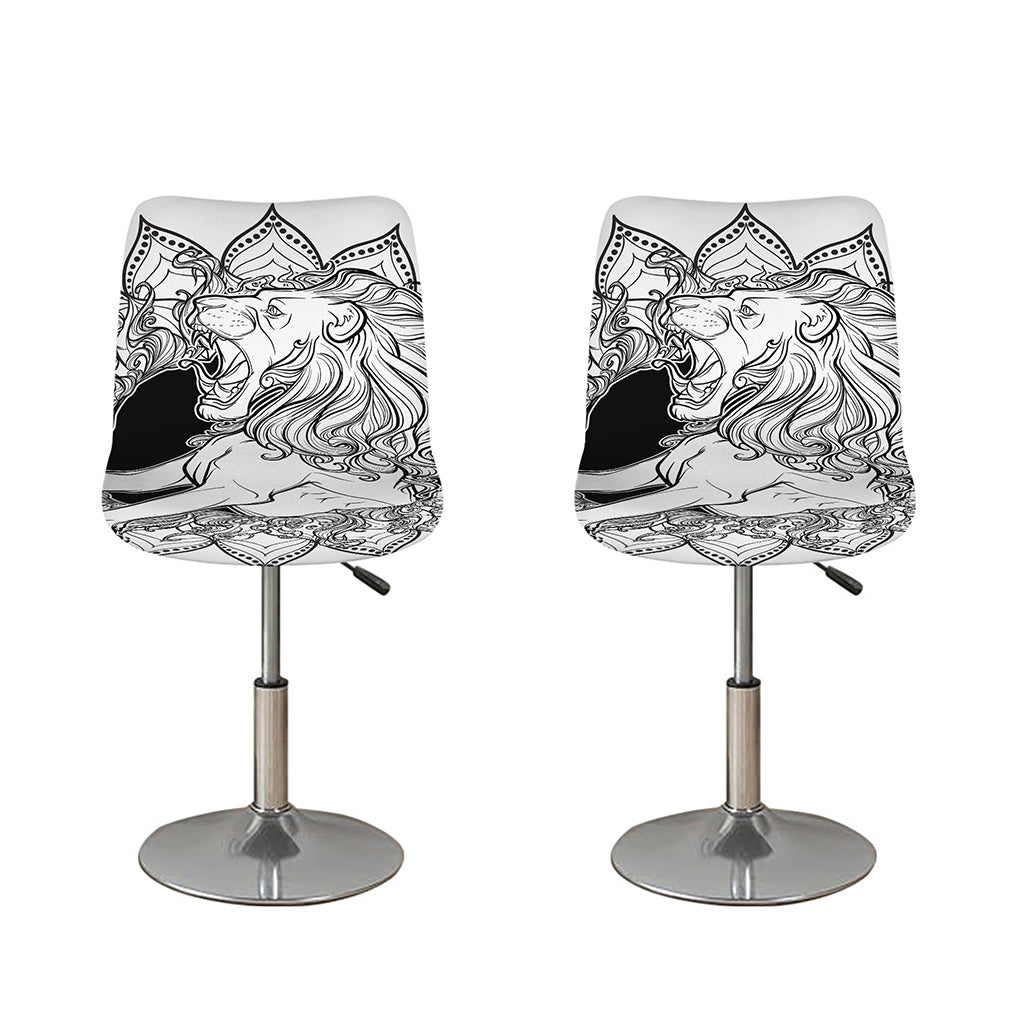 White And Black Leo Sign Print Bar Stool Covers