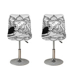 White And Black Leo Sign Print Bar Stool Covers