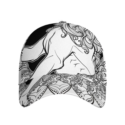 White And Black Leo Sign Print Baseball Cap