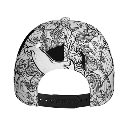White And Black Leo Sign Print Baseball Cap