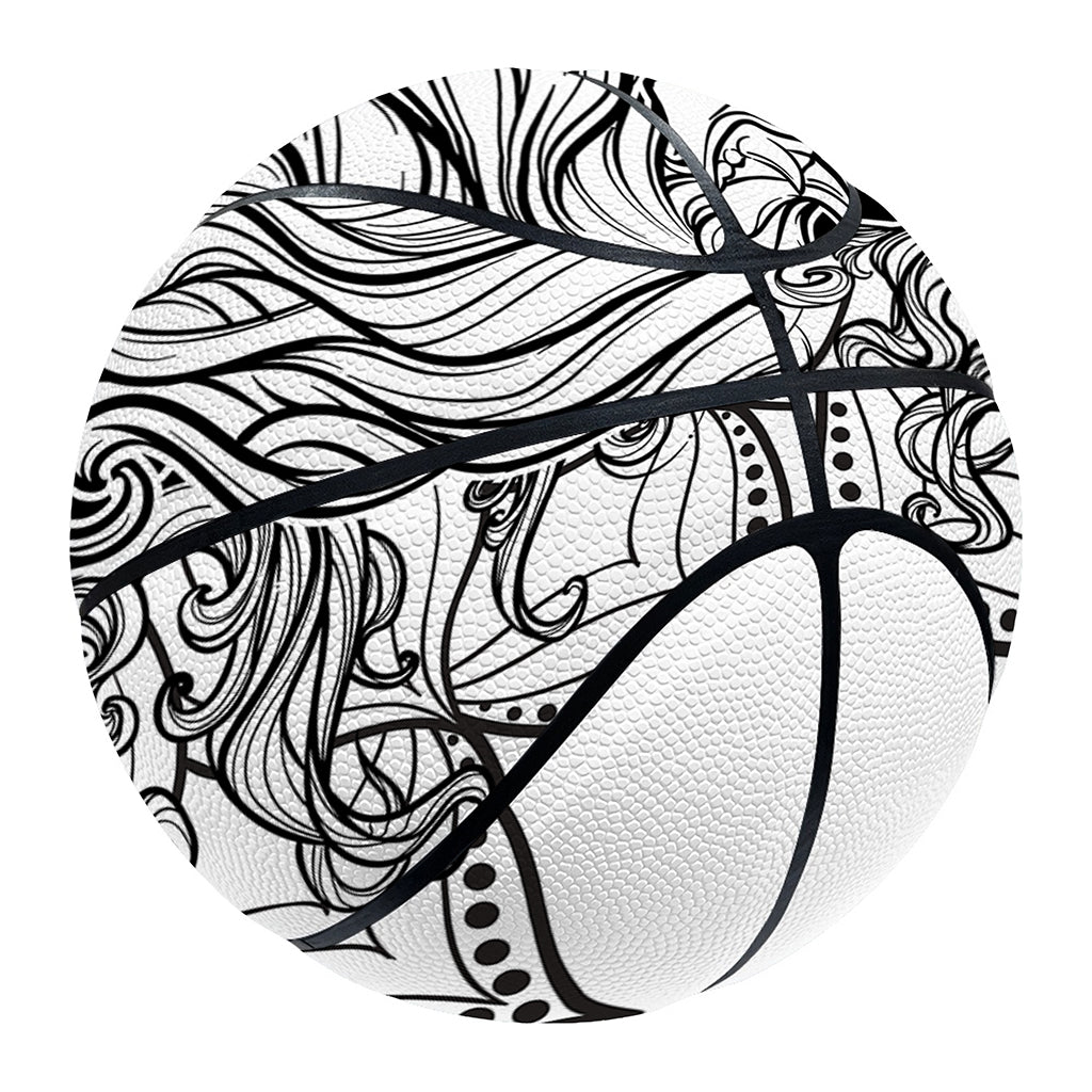 White And Black Leo Sign Print Basketball