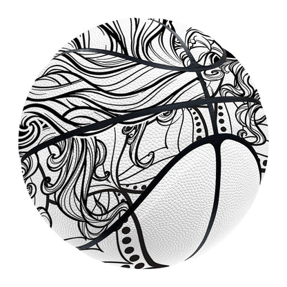 White And Black Leo Sign Print Basketball