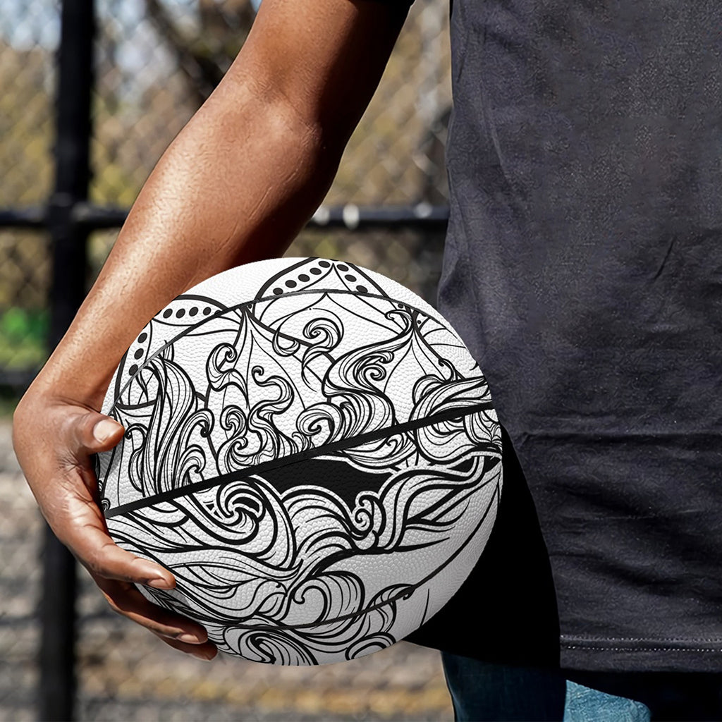 White And Black Leo Sign Print Basketball
