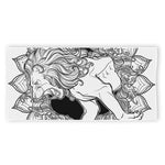 White And Black Leo Sign Print Beach Towel