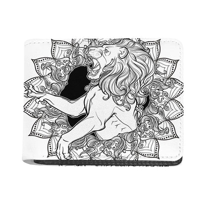 White And Black Leo Sign Print Bifold Wallet