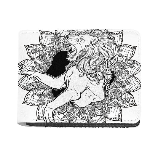 White And Black Leo Sign Print Bifold Wallet