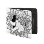White And Black Leo Sign Print Bifold Wallet