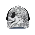 White And Black Leo Sign Print Black Mesh Trucker Hat