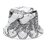 White And Black Leo Sign Print Bucket Hat