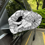 White And Black Leo Sign Print Car Side Mirror Covers