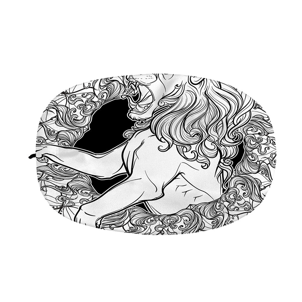 White And Black Leo Sign Print Car Side Mirror Covers