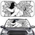 White And Black Leo Sign Print Car Windshield Sun Shade
