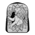 White And Black Leo Sign Print Casual Backpack
